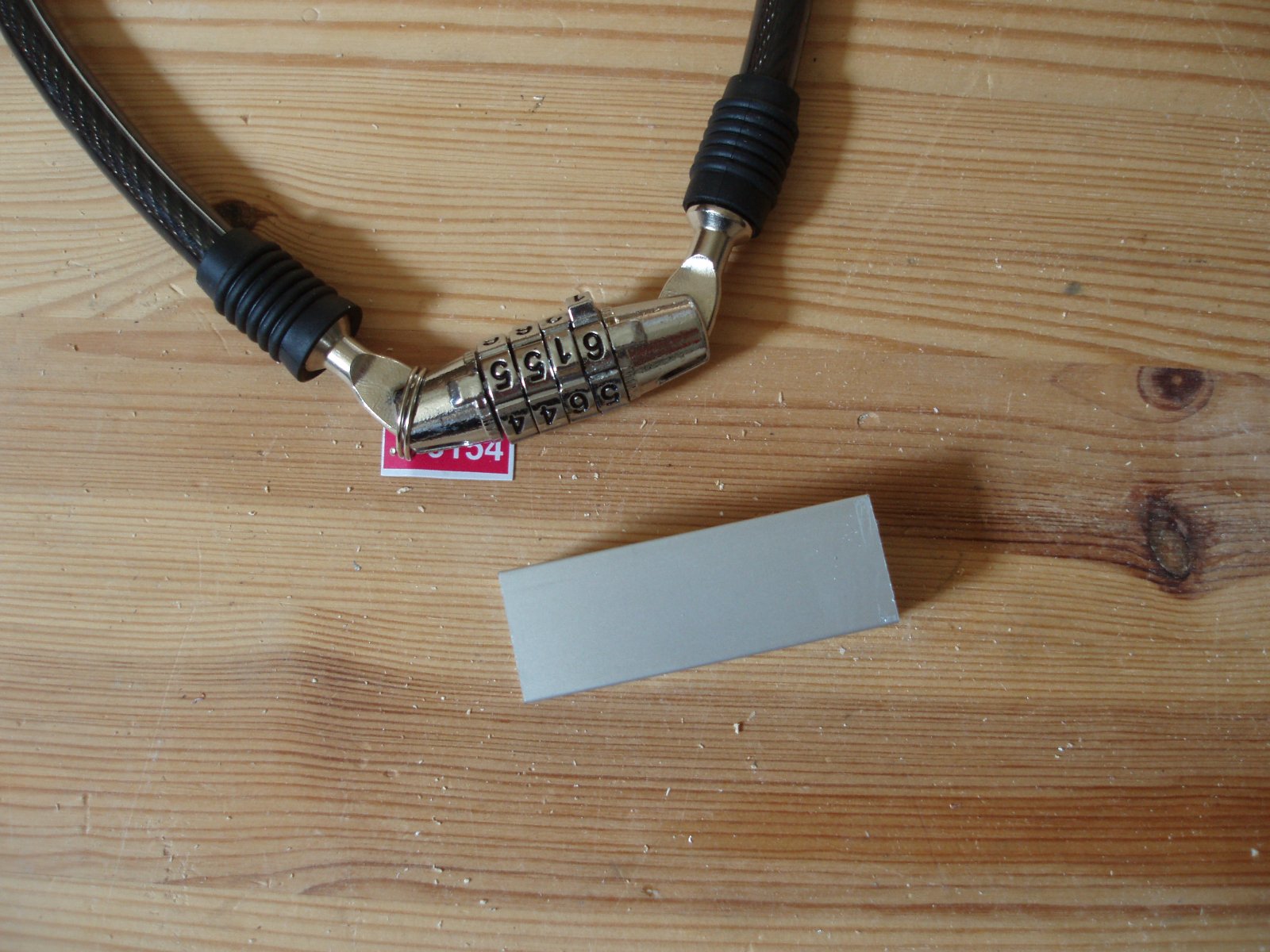 Source Material: Cheap Bike Combination Lock and Square Aluminium Profile