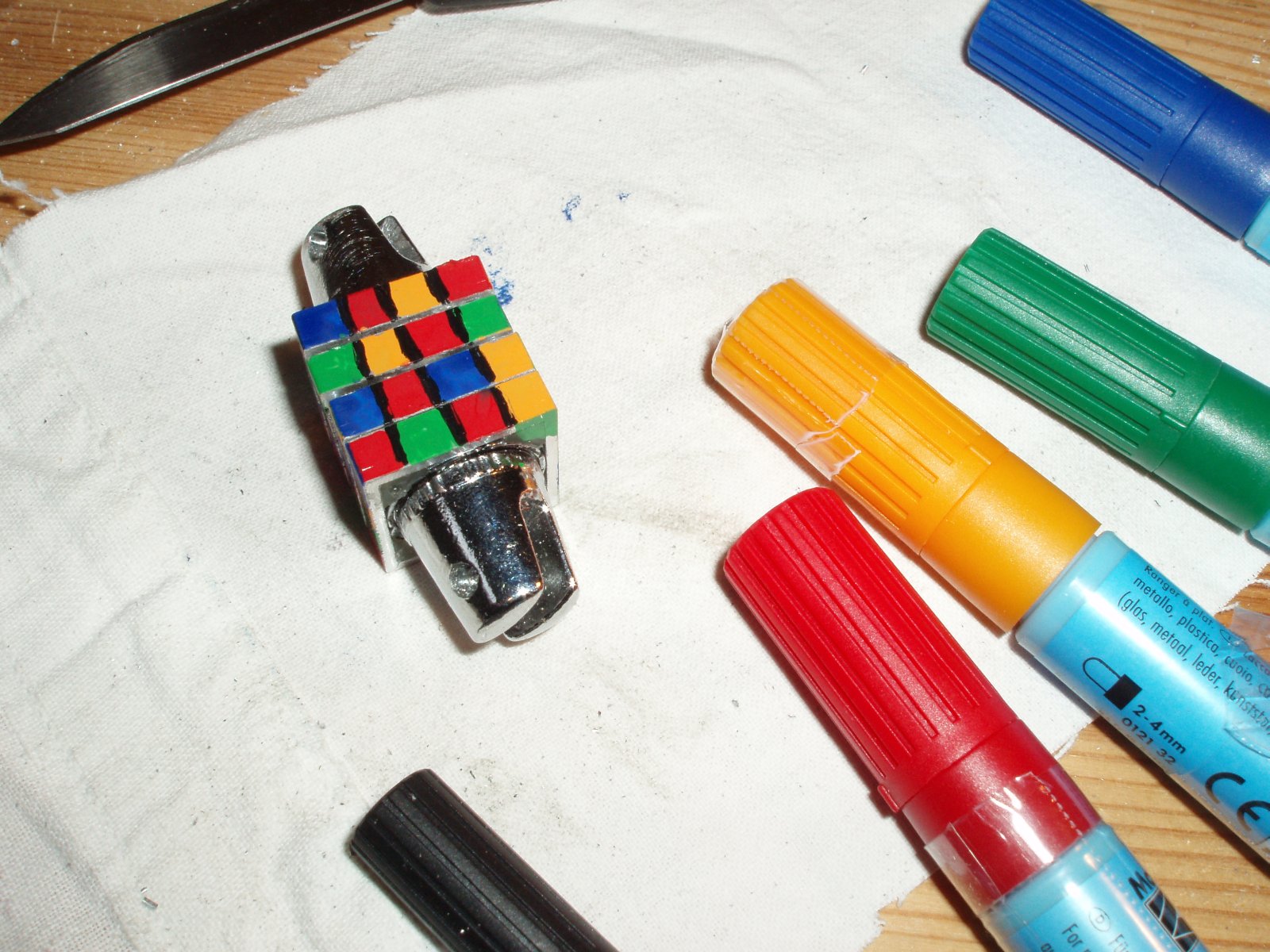 Progess: Painting The Cubic Lock Sides